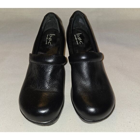 BOC Born Concept "Peggy" Black Leather Clogs, Size 8 *Fits Like a 7.5 - Picture 1 of 5